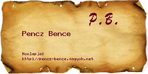 Pencz Bence névjegykártya