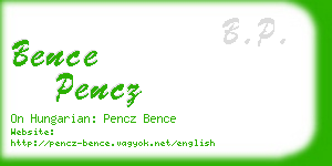 bence pencz business card